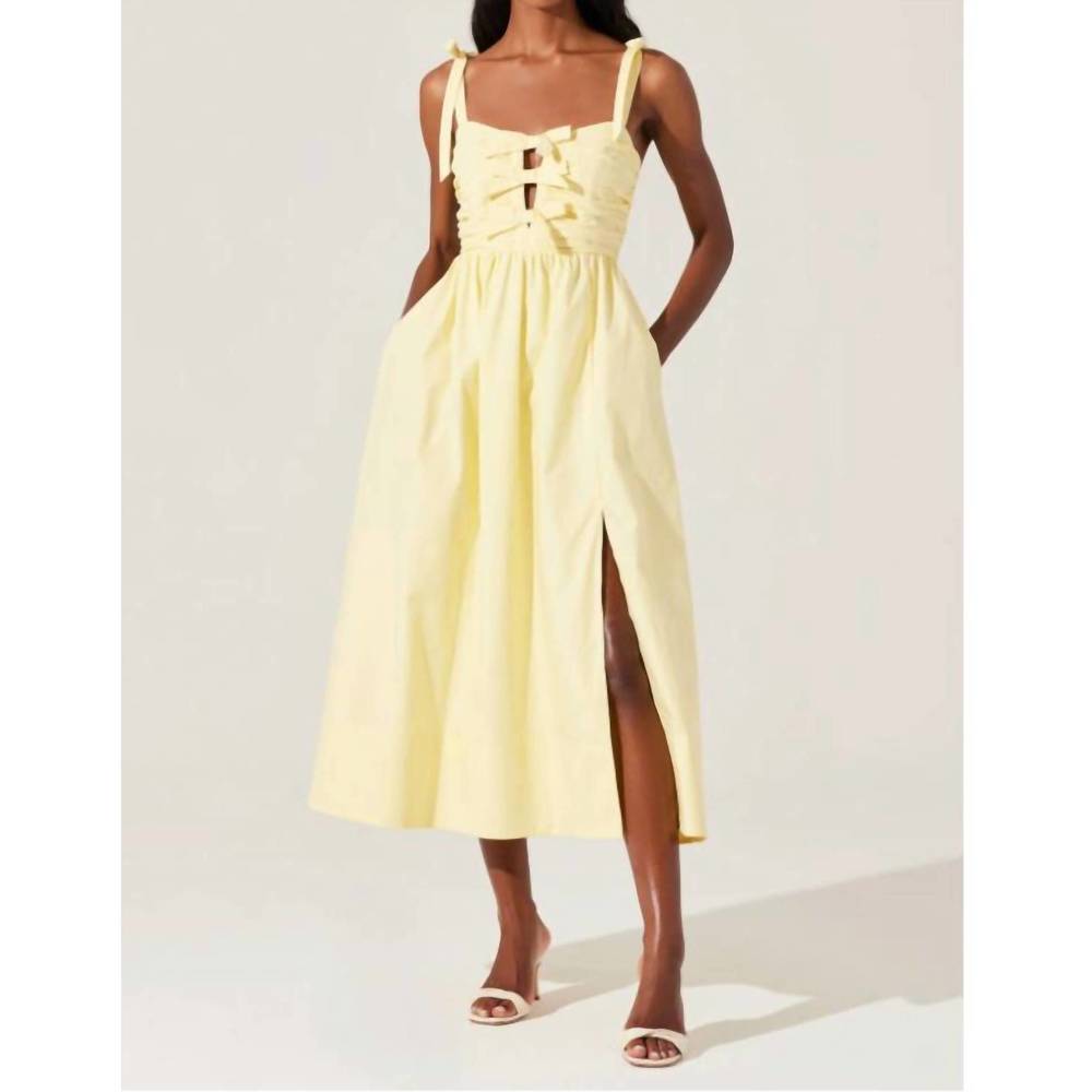 Astr Yellow Midi Dress